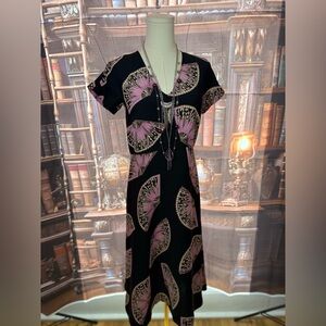 Ann‎ Taylor Black and Pink Maxi Dress
